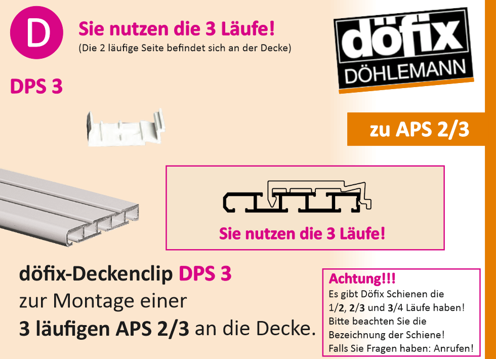 Flächenvorhangschiene an der Decke befestigen D